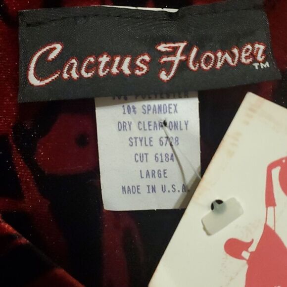 Cactus Flower woman velvet top L New - Picture 3 of 7